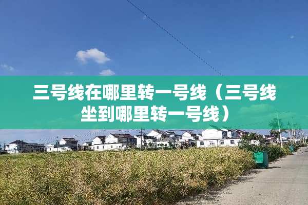 三号线在哪里转一号线（三号线坐到哪里转一号线）
