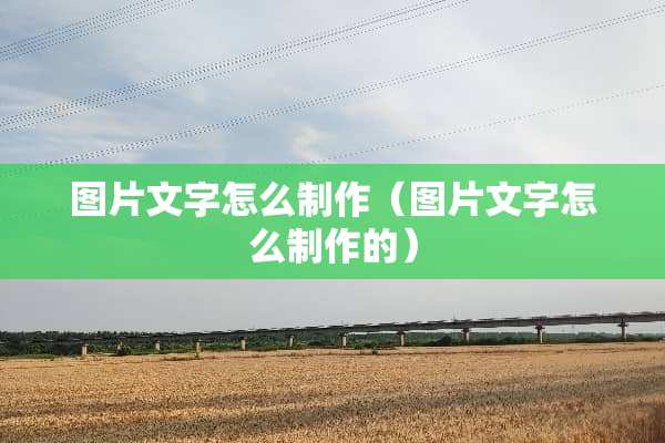 图片文字怎么制作（图片文字怎么制作的）