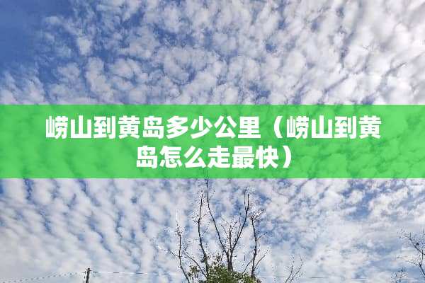 崂山到黄岛多少公里（崂山到黄岛怎么走最快）