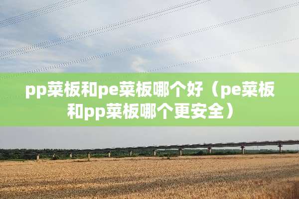 pp菜板和pe菜板哪个好（pe菜板和pp菜板哪个更安全）