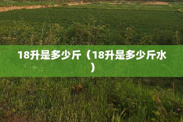 18升是多少斤（18升是多少斤水）