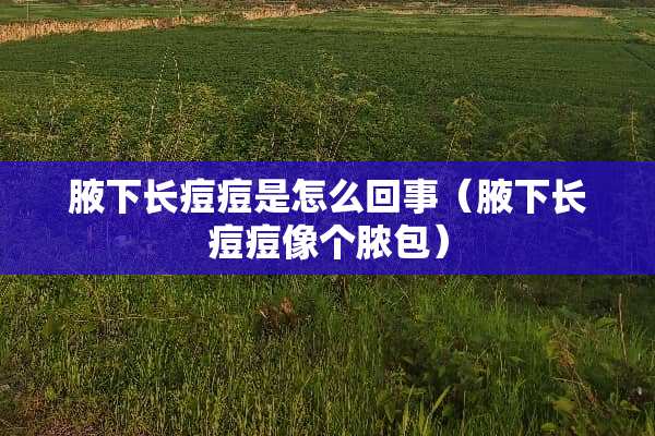 腋下长痘痘是怎么回事（腋下长痘痘像个脓包）
