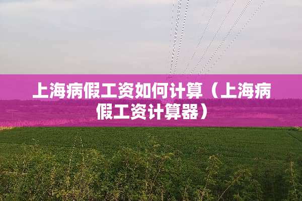 上海病假工资如何计算（上海病假工资计算器）