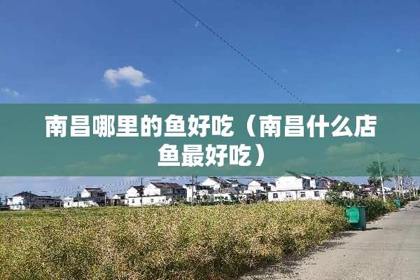 南昌哪里的鱼好吃（南昌什么店鱼最好吃）