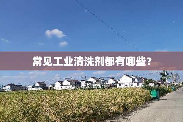 常见工业清洗剂都有哪些？