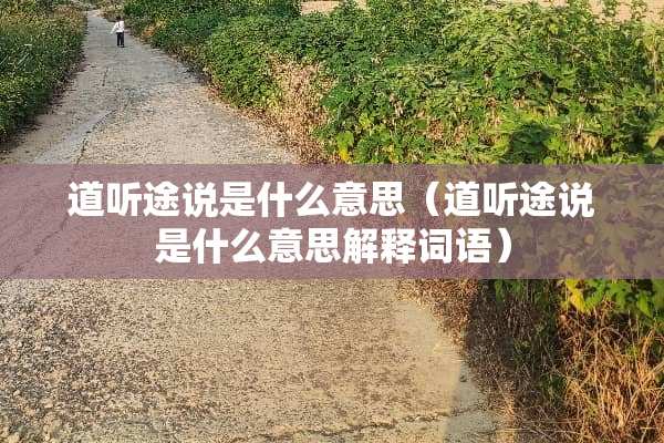 道听途说是什么意思（道听途说是什么意思解释词语）
