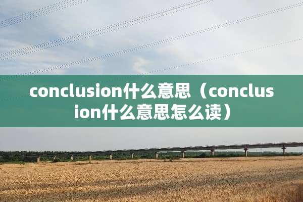 conclusion什么意思（conclusion什么意思怎么读）