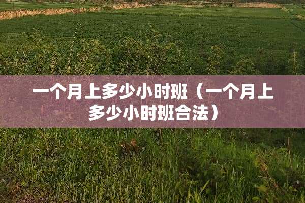 一个月上多少小时班（一个月上多少小时班合法）