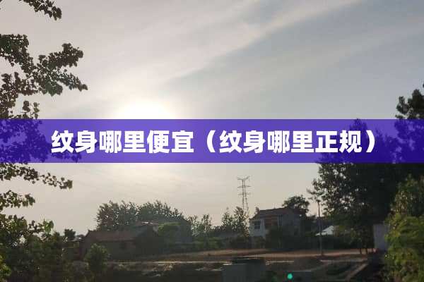 纹身哪里便宜（纹身哪里正规）