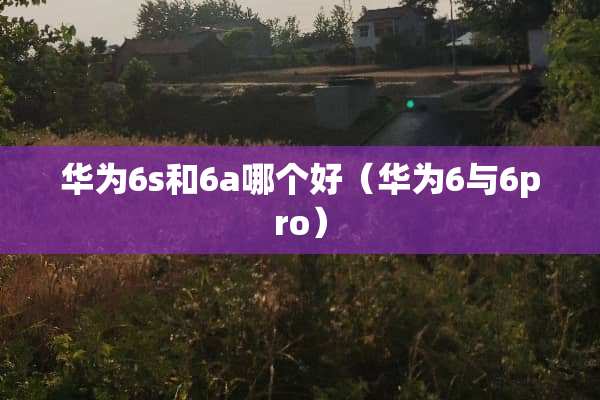 华为6s和6a哪个好（华为6与6pro）