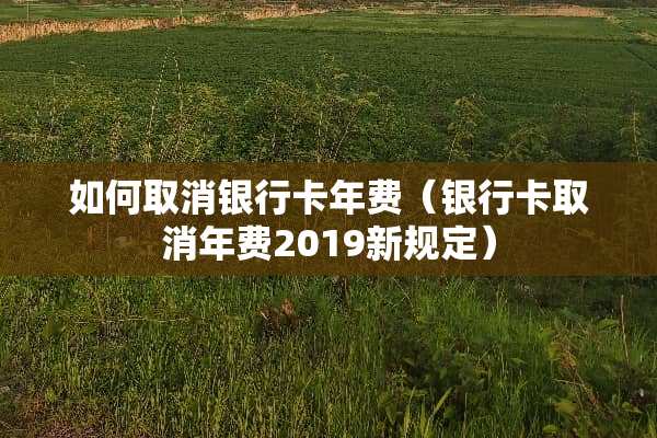 如何取消***年费（***取消年费2019新规定）