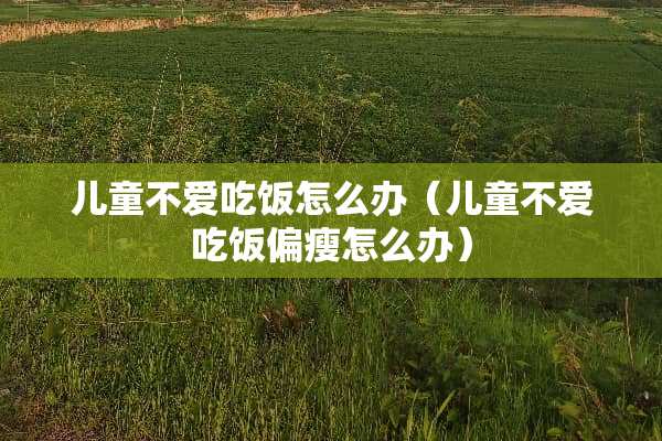 儿童不爱吃饭怎么办（儿童不爱吃饭偏瘦怎么办）