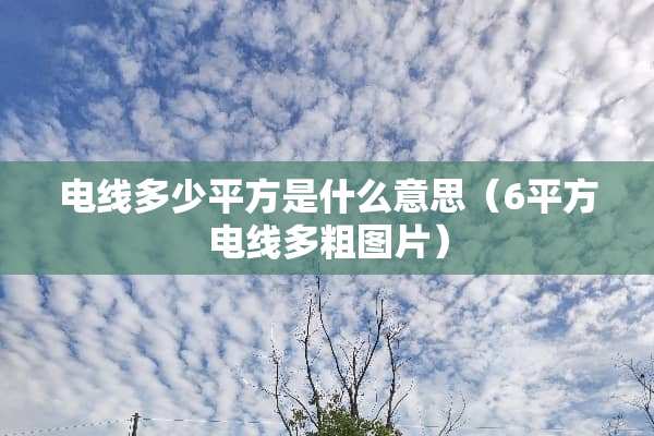 电线多少平方是什么意思（6平方电线多粗图片）