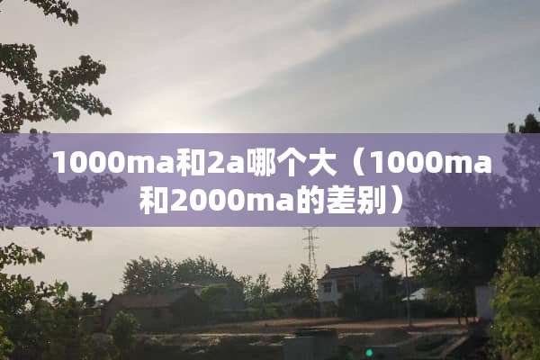 1000ma和2a哪个大（1000ma和2000ma的差别）