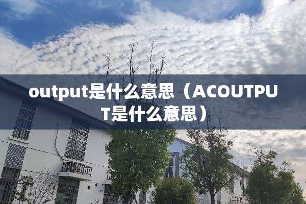 output是什么意思（ACOUTPUT是什么意思）
