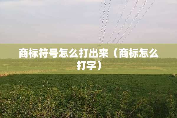 商标符号怎么打出来（商标怎么打字）
