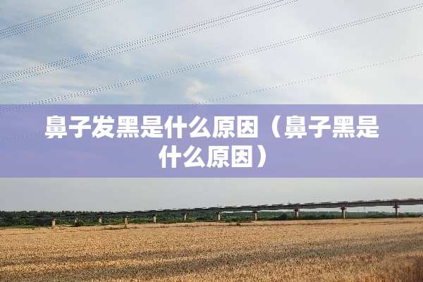 鼻子发黑是什么原因（鼻子黑是什么原因）
