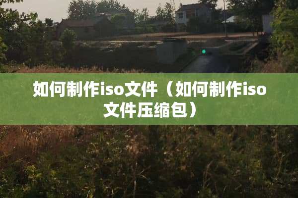 如何制作iso文件（如何制作iso文件压缩包）