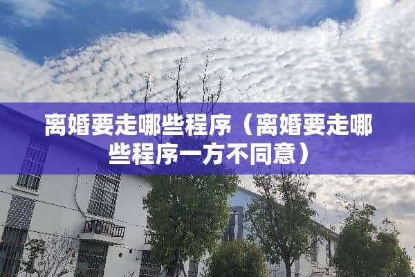 **要走哪些程序（**要走哪些程序一方不同意）