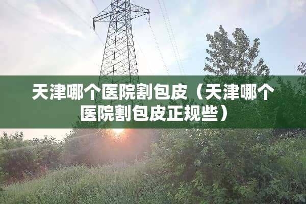 天津哪个医院割包皮（天津哪个医院割包皮正规些）