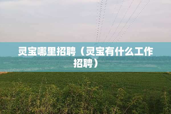 灵宝哪里招聘（灵宝有什么工作招聘）
