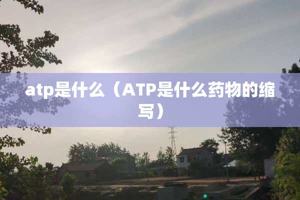 atp是什么（ATP是什么药物的缩写）