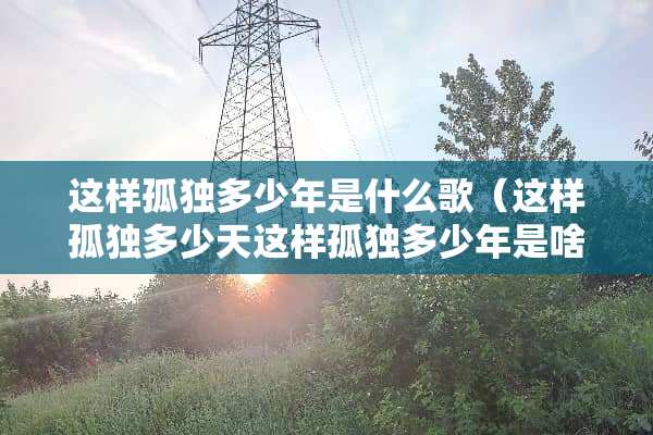 这样孤独多少年是什么歌（这样孤独多少天这样孤独多少年是啥歌）