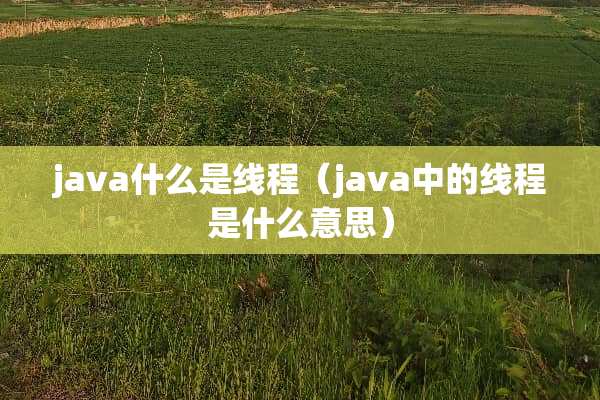 java什么是线程（java中的线程是什么意思）