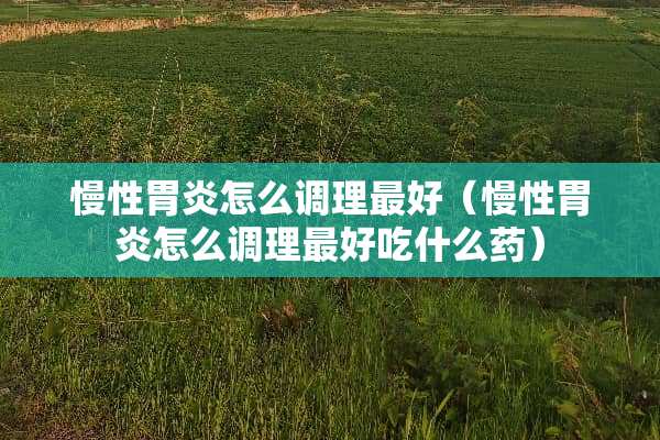 慢性胃炎怎么调理最好（慢性胃炎怎么调理最好吃什么药）