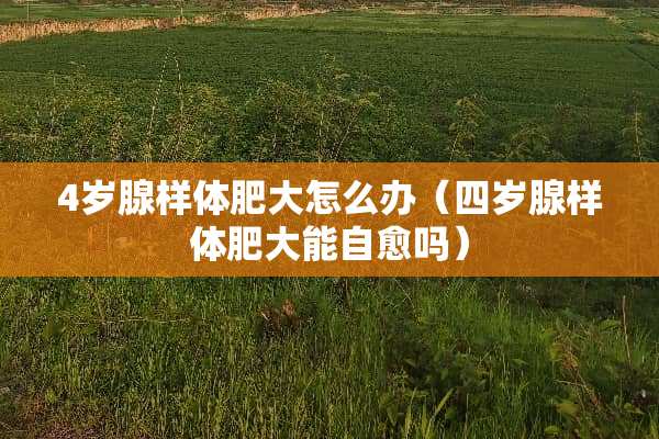 4岁腺样体肥大怎么办（四岁腺样体肥大能自愈吗）