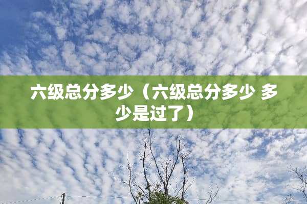 六级总分多少（六级总分多少 多少是过了）