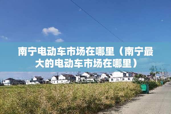 南宁电动车市场在哪里（南宁最大的电动车市场在哪里）