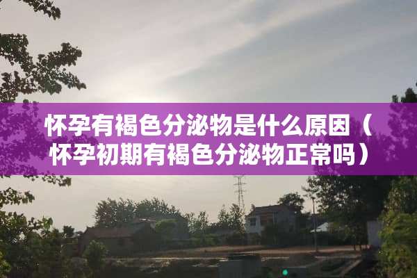 怀孕有褐色分泌物是什么原因（怀孕初期有褐色分泌物正常吗）