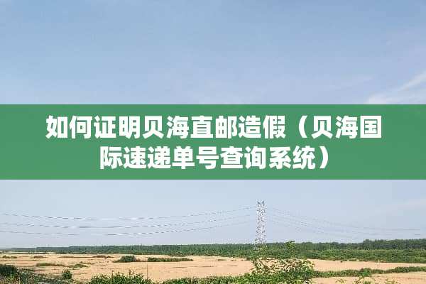 如何证明贝海直邮造假（贝海国际速递单号查询系统）