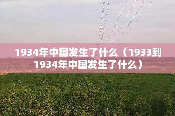 1934年中国发生了什么（1933到1934年中国发生了什么）