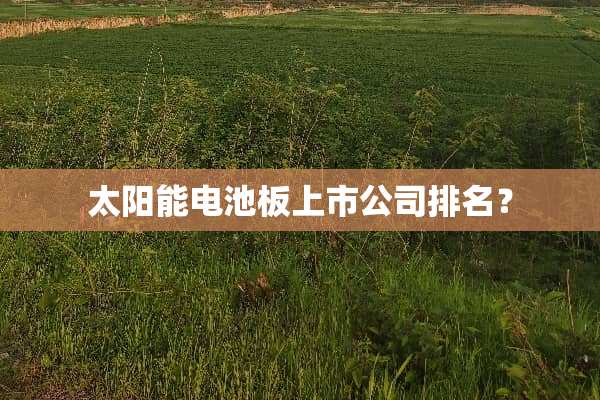 太阳能电池板上市公司排名？