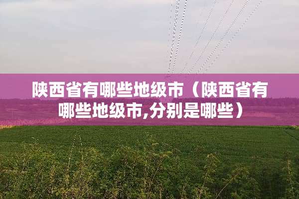陕西省有哪些地级市（陕西省有哪些地级市,分别是哪些）