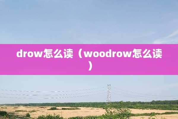 drow怎么读（woodrow怎么读）