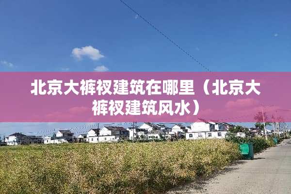 北京大裤衩建筑在哪里（北京大裤衩建筑风水）