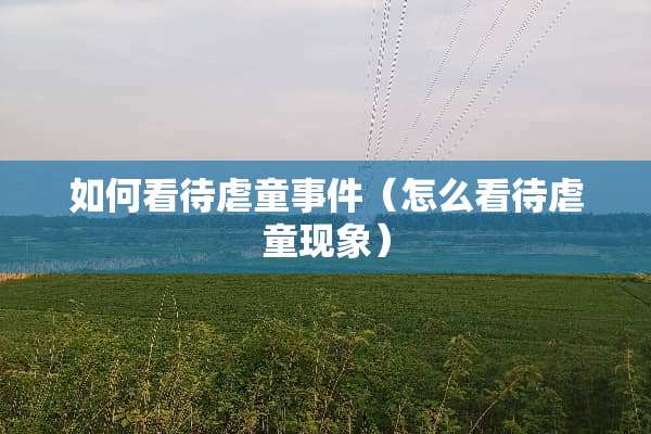 如何看待虐童事件（怎么看待虐童现象）