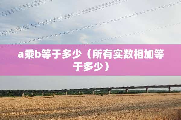 a乘b等于多少（所有实数相加等于多少）