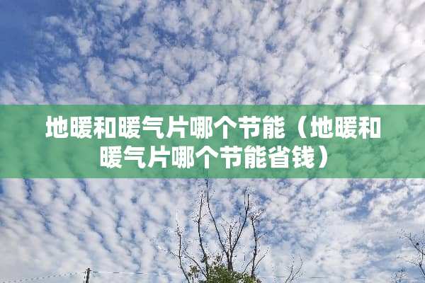 地暖和暖气片哪个节能（地暖和暖气片哪个节能省钱）