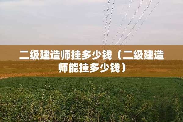 二级建造师挂多少钱（二级建造师能挂多少钱）
