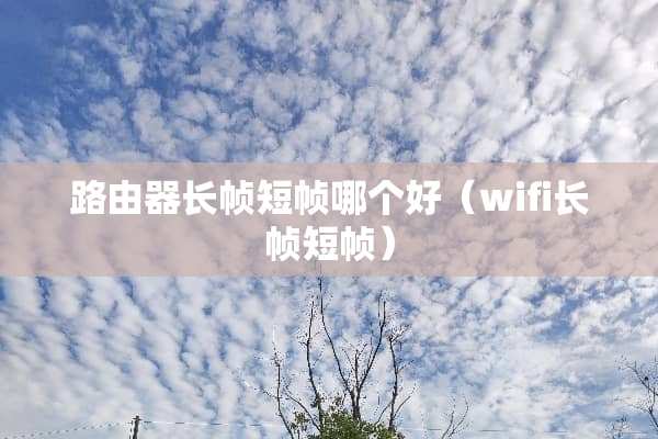 路由器长帧短帧哪个好（wifi长帧短帧）