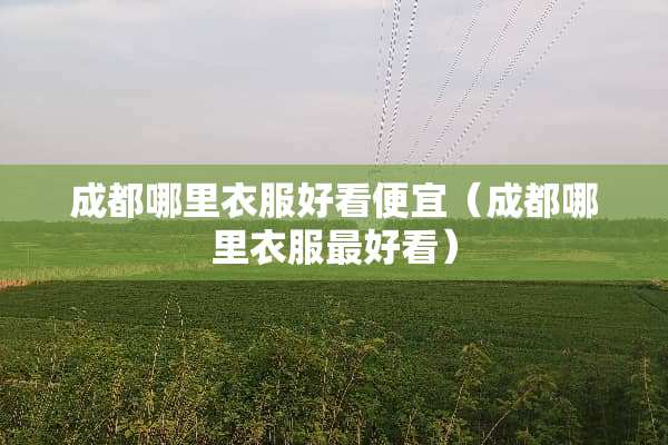 成都哪里衣服好看便宜（成都哪里衣服最好看）