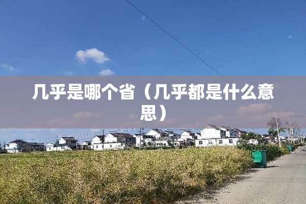 几乎是哪个省（几乎都是什么意思）