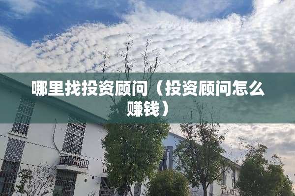 ***投资顾问（投资顾问怎么赚钱）