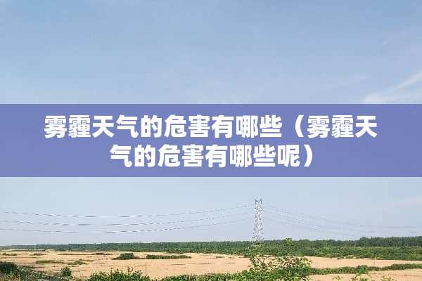 雾霾天气的危害有哪些（雾霾天气的危害有哪些呢）