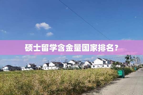 硕士留学含金量国家排名？