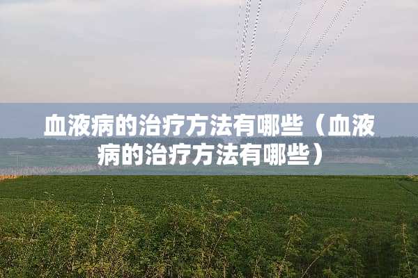 血液病的治疗方法有哪些（血液病的治疗方法有哪些）